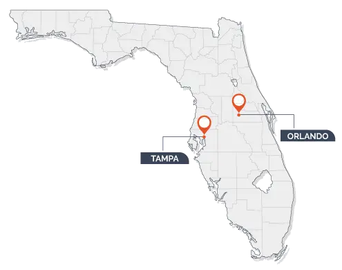 Mapa florida UBICACIONES LOSSUP ADJUST TAMPA ORLANDO